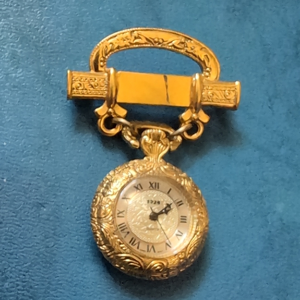 Vintage Gold Brooch Watch 1928